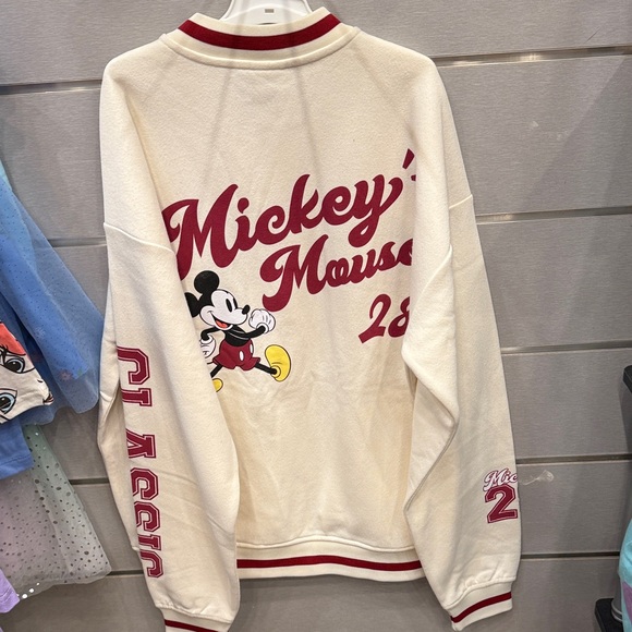 Cream Varsity Jacket with Red Accents - Picture 3 of 3